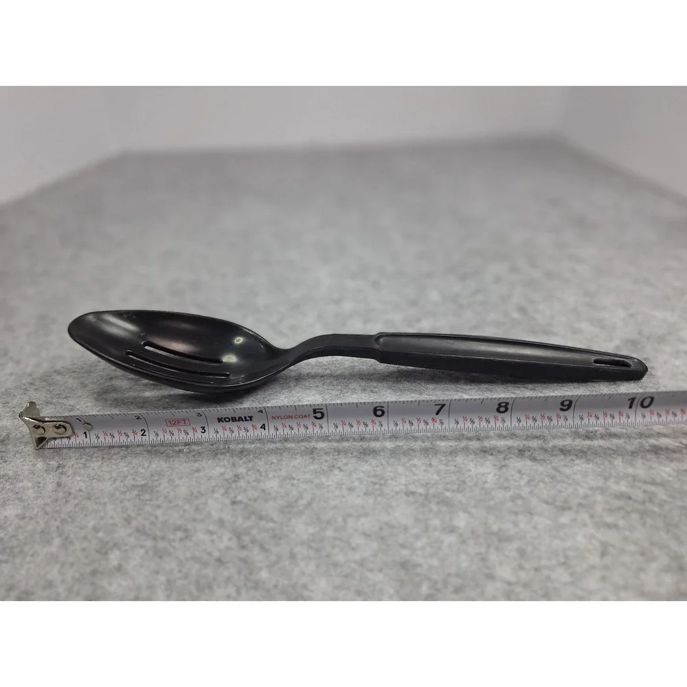 Vintage EKCO Black Slotted Plastic/Nylon Cooking/Serving Spoon Black 11